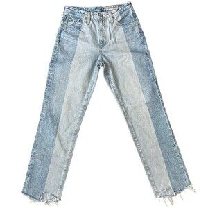 Ag-ED Jeans Blue Shadow Pocket Two Toned Denim size‎ 26 100% cotton raw hem